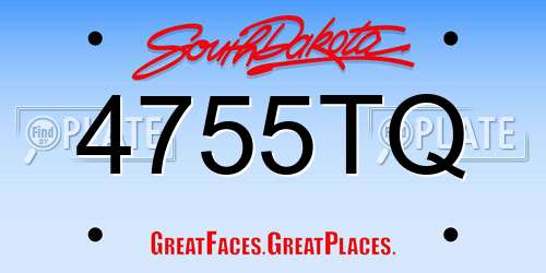 4755TQ South Dakota License Plate
