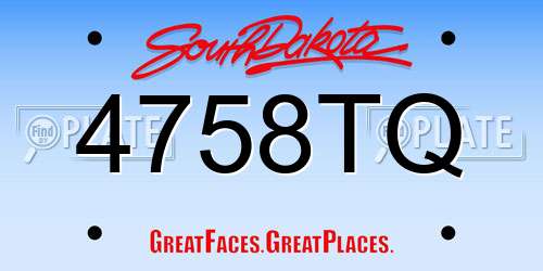 4758TQ South Dakota License Plate