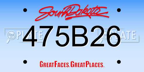 475B26 South Dakota License Plate