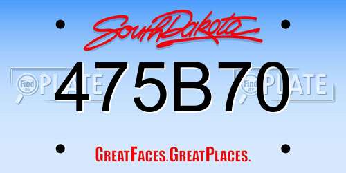 475B70 South Dakota License Plate
