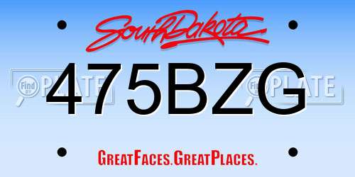 475BZG South Dakota License Plate