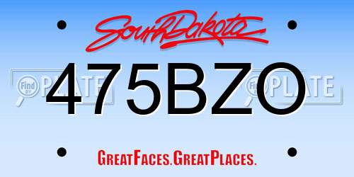 475BZO South Dakota License Plate