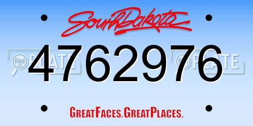 4762976 South Dakota License Plate