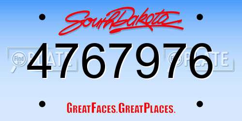 4767976 South Dakota License Plate