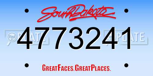 4773241 South Dakota License Plate
