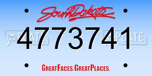 4773741 South Dakota License Plate