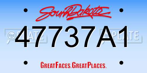 47737A1 South Dakota License Plate