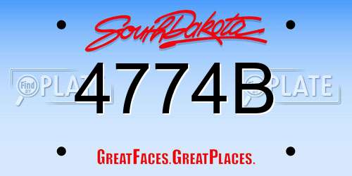 4774B South Dakota License Plate