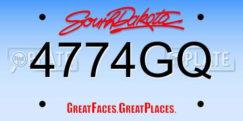 4774GQ South Dakota License Plate