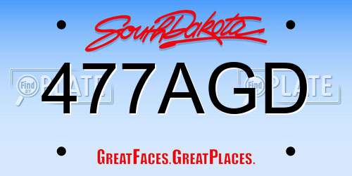 477AGD South Dakota License Plate