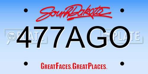 477AGO South Dakota License Plate