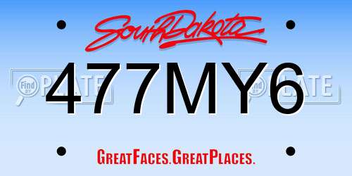 477MY6 South Dakota License Plate