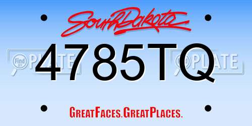 4785TQ South Dakota License Plate