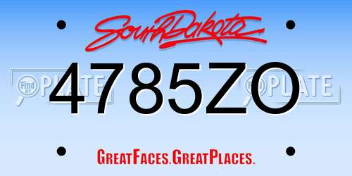 4785ZO South Dakota License Plate