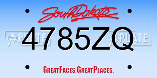 4785ZQ South Dakota License Plate