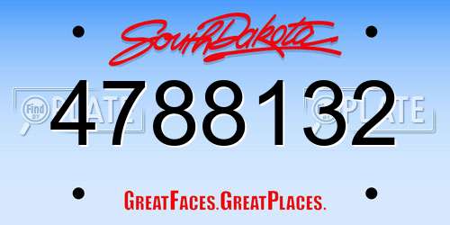 4788132 South Dakota License Plate
