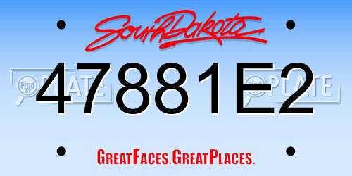 47881E2 South Dakota License Plate
