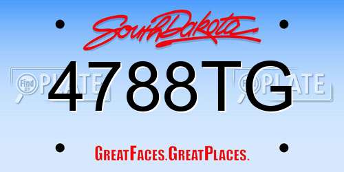 4788TG South Dakota License Plate