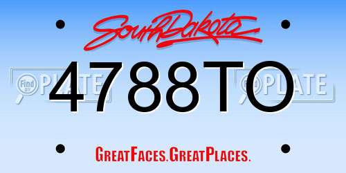 4788TO South Dakota License Plate