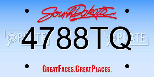 4788TQ South Dakota License Plate