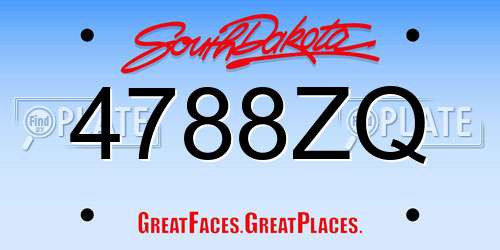 4788ZQ South Dakota License Plate