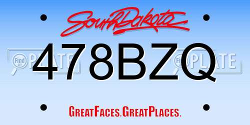 478BZQ South Dakota License Plate