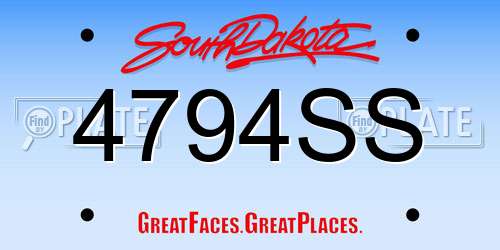 4794SS South Dakota License Plate