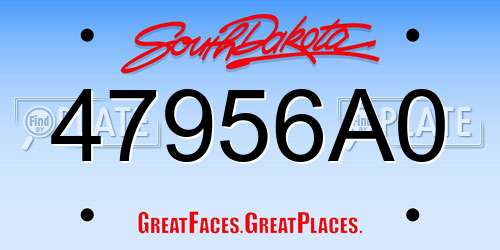 47956A0 South Dakota License Plate