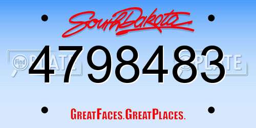 4798483 South Dakota License Plate