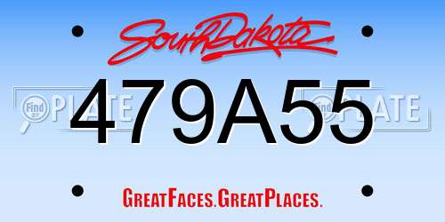 479A55 South Dakota License Plate
