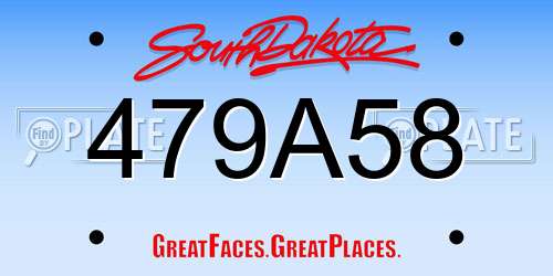 479A58 South Dakota License Plate
