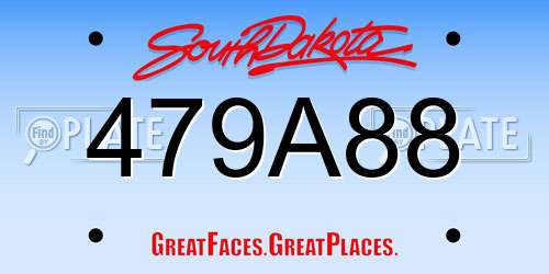 479A88 South Dakota License Plate