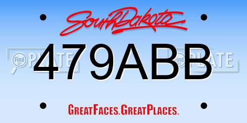 479ABB South Dakota License Plate