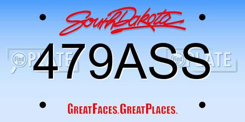 479ASS South Dakota License Plate