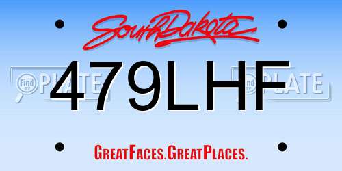 479LHF South Dakota License Plate