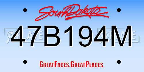 47B194M South Dakota License Plate
