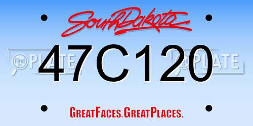 47C120 South Dakota License Plate