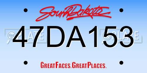 47DA153 South Dakota License Plate