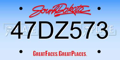 47DZ573 South Dakota License Plate