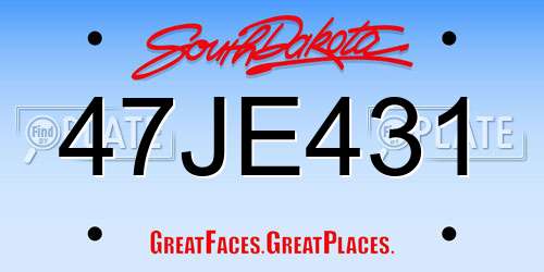 47JE431 South Dakota License Plate