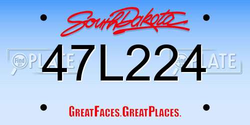 47L224 South Dakota License Plate