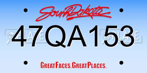 47QA153 South Dakota License Plate