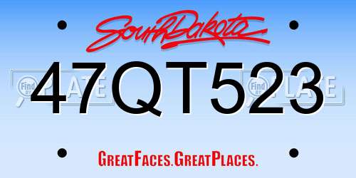 47QT523 South Dakota License Plate