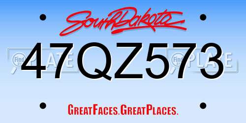 47QZ573 South Dakota License Plate