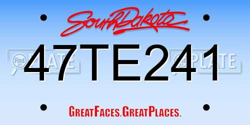 47TE241 South Dakota License Plate