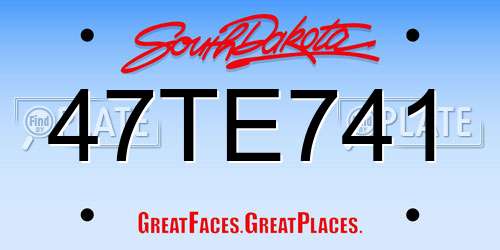 47TE741 South Dakota License Plate