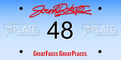 48 South Dakota License Plate