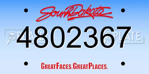 4802367 South Dakota License Plate