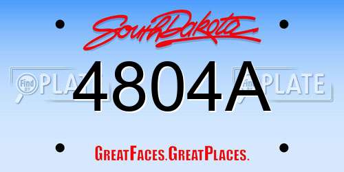 4804A South Dakota License Plate