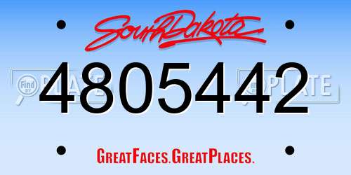 4805442 South Dakota License Plate